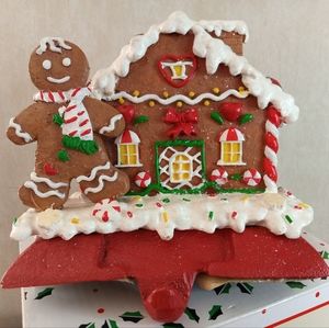 Gingerbread Man Metal Cracker Barrel Stocking Hanger